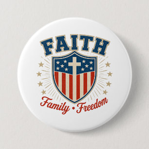 Christian “Faith Family Freedom” Button