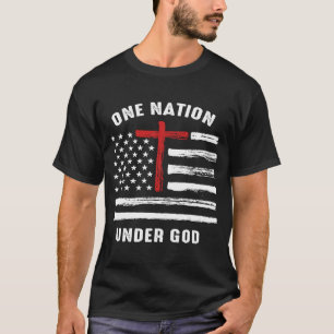 Christian Faith Family Vintage USA Flag T-Shirt