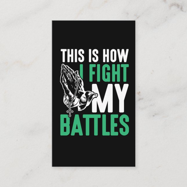 Christian Faith Fight My Battles Prayer Christ Business Card (Front)