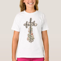 Christian Faith Floral Cross Typography Design