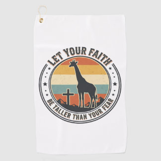 Christian Faith Giraffe Inspirational Retro Sunset Golf Towel