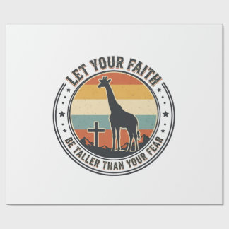 Christian Faith Giraffe Inspirational Retro Sunset Wrapping Paper