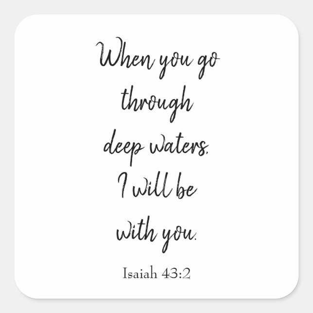 Christian Faith God will be with you Square Sticker (Front)