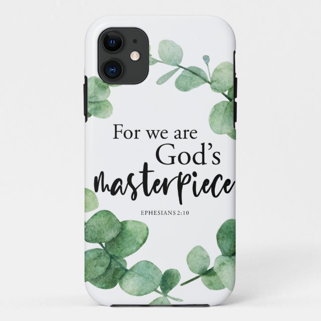 Christian Faith God's Masterpiece Eucalyptus Bible Case-Mate iPhone Case (Back)