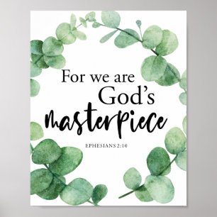 Christian Faith God's Masterpiece Eucalyptus Bible Poster