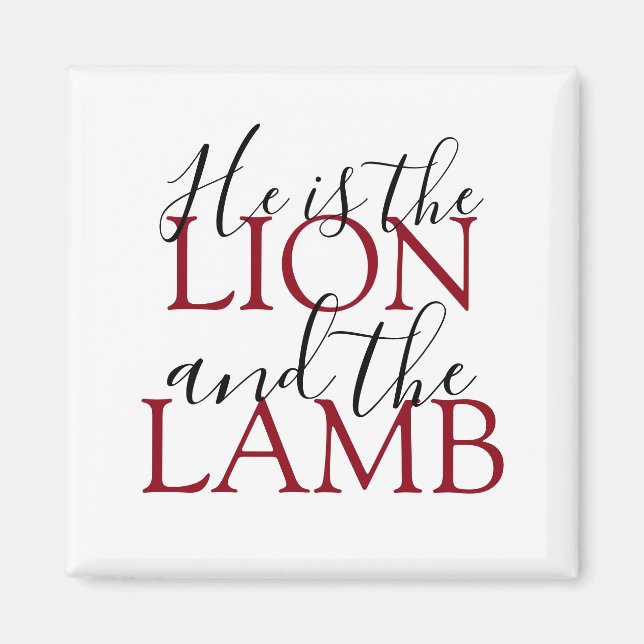 Christian Faith He Is The Lion And The Lamb Magnet (Front)