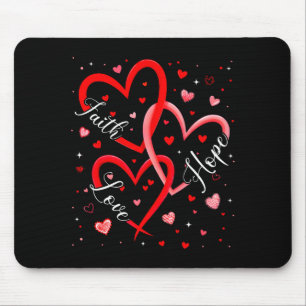 Christian Faith Hope Love Hearts Religious Valenti Mouse Mat