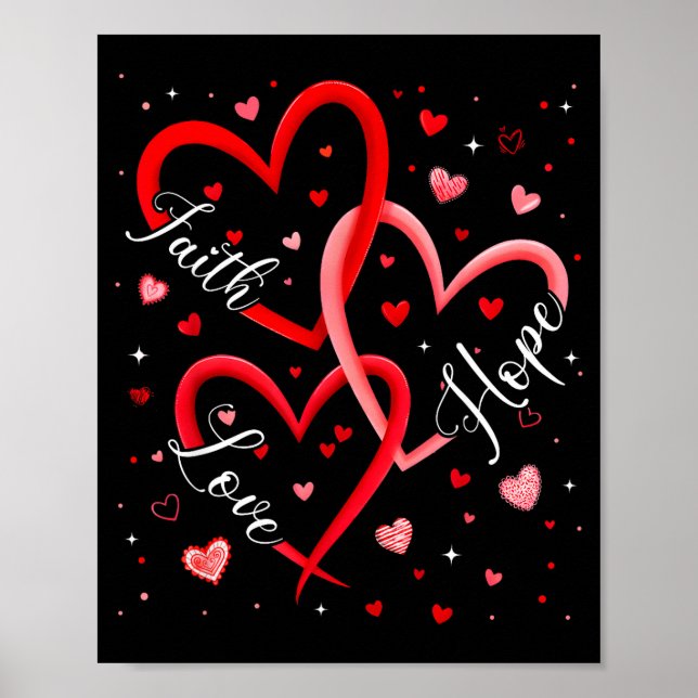 Christian Faith Hope Love Hearts Religious Valenti Poster (Front)
