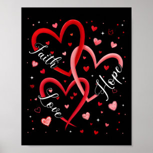 Christian Faith Hope Love Hearts Religious Valenti Poster