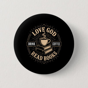 Christian Faith Jesus Books Coffee Believer 6 Cm Round Badge