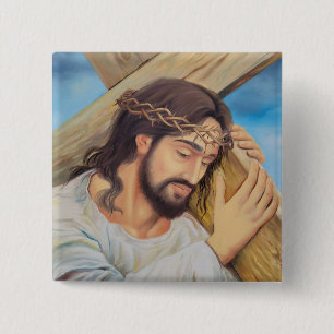 Christian Faith Jesus Christ 15 Cm Square Badge