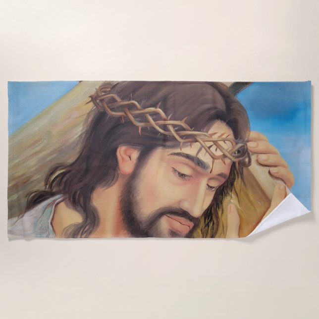 Christian Faith Jesus Christ Beach Towel (Front)