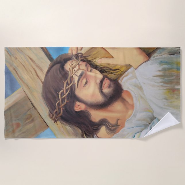 Christian Faith Jesus Christ Beach Towel (Front)