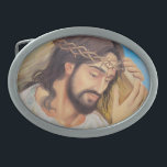 Christian Faith Jesus Christ Belt Buckle<br><div class="desc">A painting of Jesus carrying the cross. Perfect to show all his love and faith.</div>