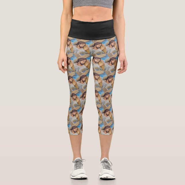Christian Faith Jesus Christ Capri Leggings (Front)