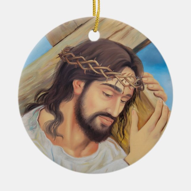 Christian Faith Jesus Christ Ceramic Tree Decoration (Front)