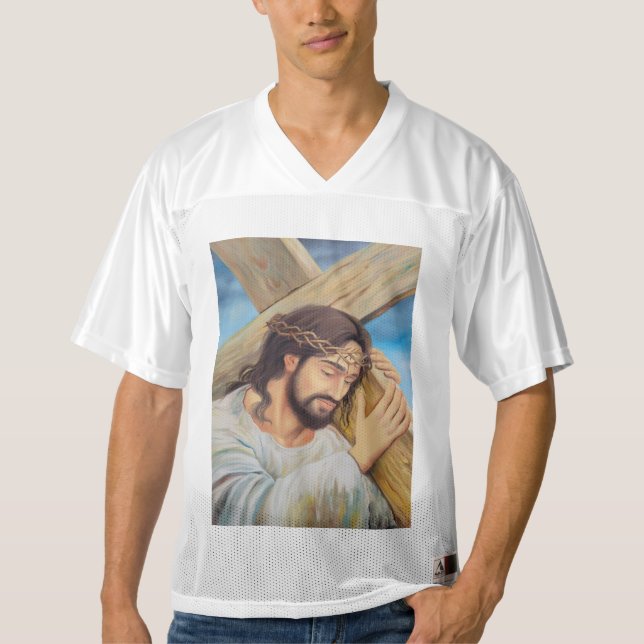 Christian Faith Jesus Christ Men's Football Jersey (Front)