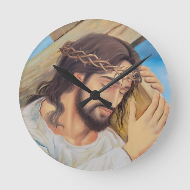 Christian Faith Jesus Christ Round Clock (Front)
