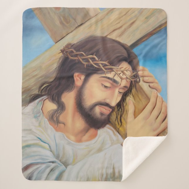 Christian Faith Jesus Christ Sherpa Blanket (Front)
