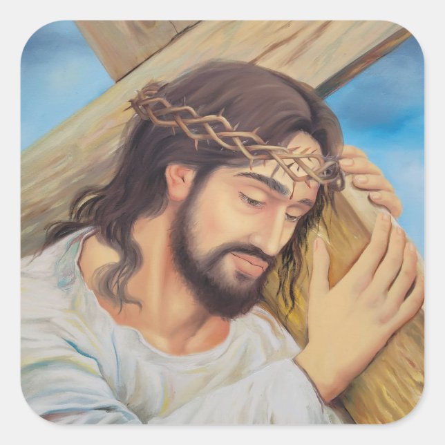 Christian Faith Jesus Christ Square Sticker (Front)