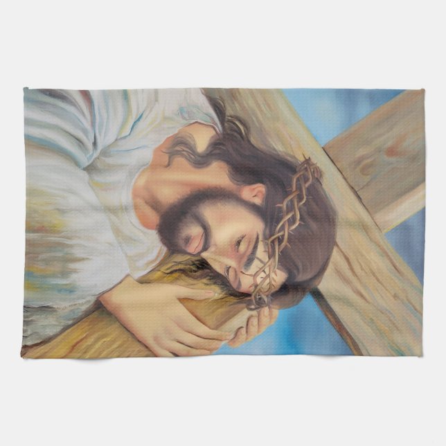 Christian Faith Jesus Christ Tea Towel (Horizontal)