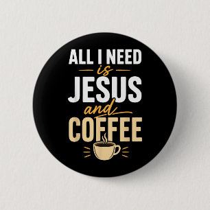Christian Faith Jesus Coffee Morning Prayer 6 Cm Round Badge