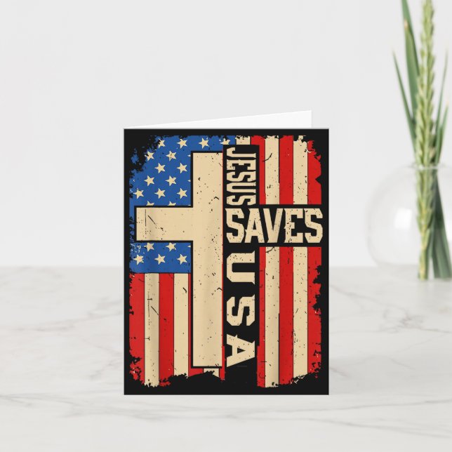 Christian Faith Jesus Save Usa Patriotic American  Card (Front)