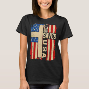 Christian Faith Jesus Save Usa Patriotic American T-Shirt