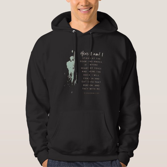 Christian Faith Knock & Open Eat Bible Verse Chris Hoodie (Front)