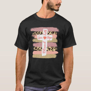 Christian Faith Love Hope Blessed  Cross Cheetah O T-Shirt