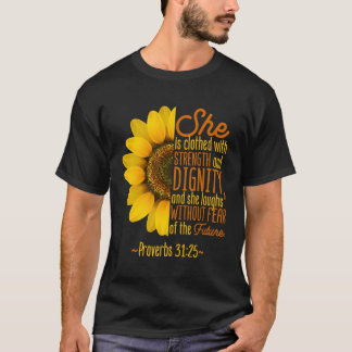 Christian Faith Love Sunflower Scripture Religious T-Shirt