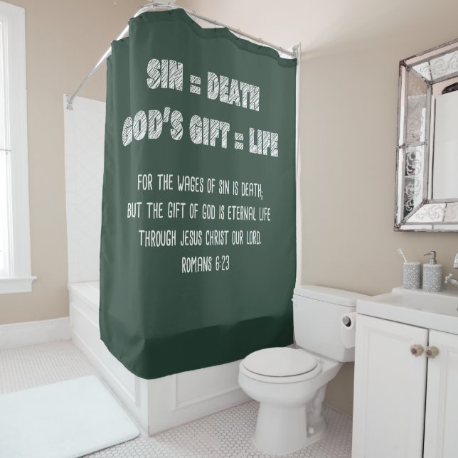 Christian Faith Math Equation: Salvation Gospel  Shower Curtain (In Situ)