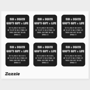 Christian Faith Math Equation: Salvation Gospel Square Sticker