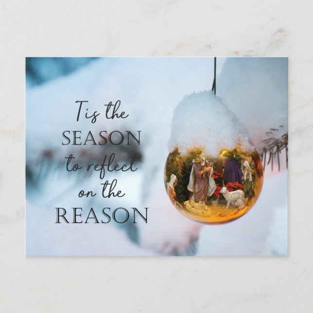 Christian Faith Nativity Reason for Season Photo Holiday Postcard (Front)