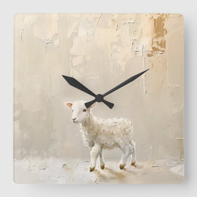 Christian Faith Nursery Wall Decor Square Wall Clock (Front)