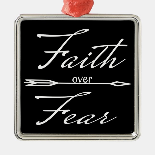Christian Faith over Fear Metal Tree Decoration (Front)