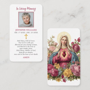 Christian Faith Prayer Card Sacred Heart of Mary