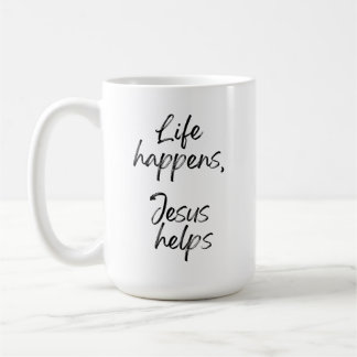 Christian Faith Quote Handwritten Minimalist Coffee Mug