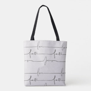 Christian Faith Tote Bag - Love, Faith, and Jesus