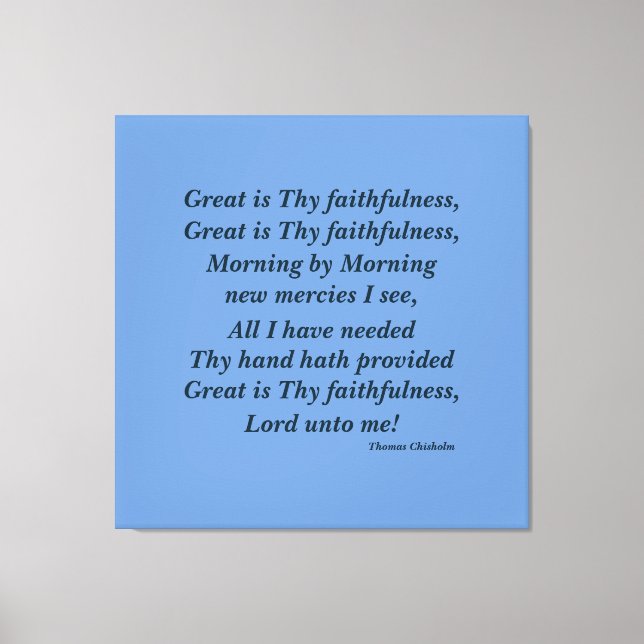 Christian Faith Wall Art Great is Thy Faithfulness (Front)