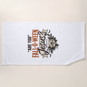 Christian Fall-O-Ween Jesus Vintage Engraving Shir Beach Towel