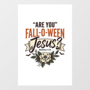 Christian Fall-O-Ween Jesus Vintage Engraving Shir Window Cling