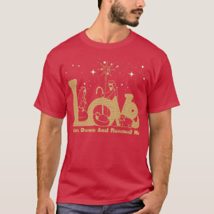 Christian Family Christmas Nativity Scene Gold T-Shirt