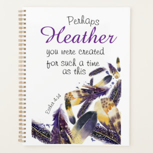 Christian Feather Esther Bible Verse Faith 2021 Planner