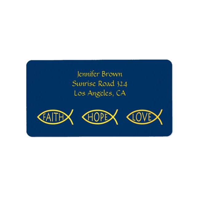 Christian Fish Address Label (Front)