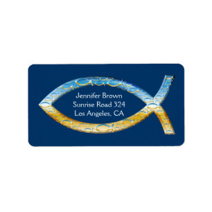 Christian Fish Address Label