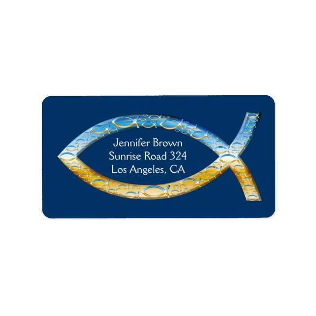 Christian Fish Address Label (Front)