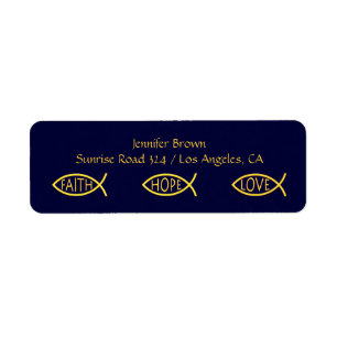 Christian Fish Address Label