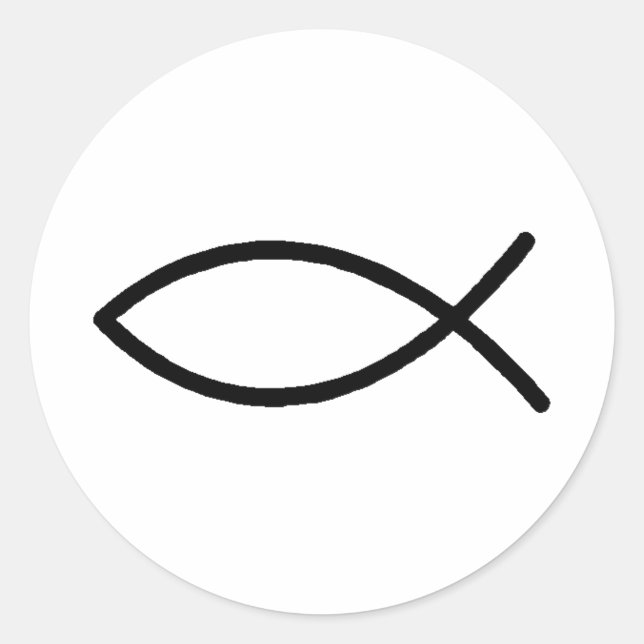 Christian Fish Classic Round Sticker (Front)