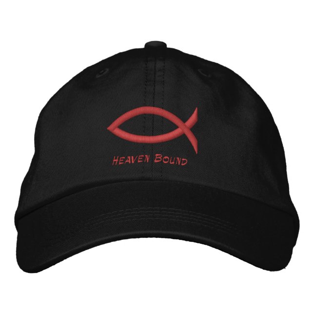 Christian Fish Embroidered Baseball Cap (Front)